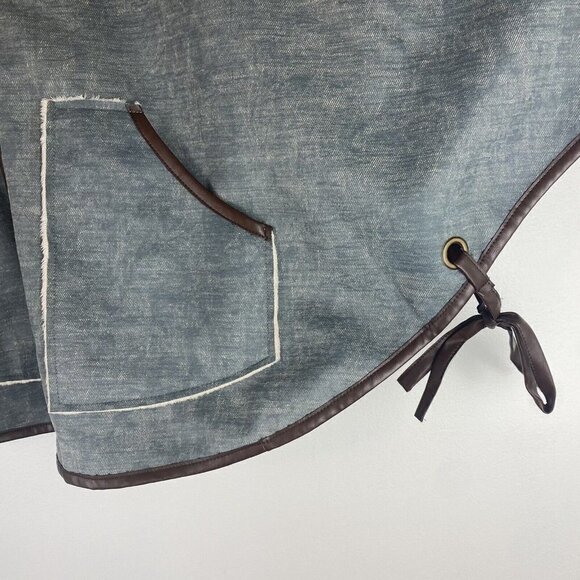 Hei Hei Anthropologie Women's Poncho Cape Hoodie Size S/M Oversized Reversible - Picture 2 of 7